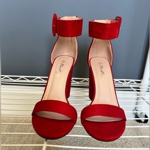 Red block heel